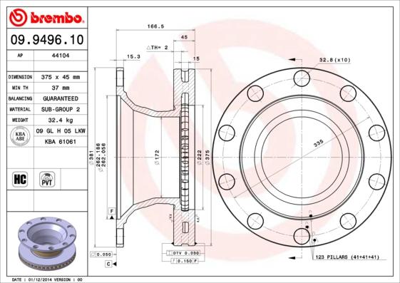 AP 44104 - Тормозной диск autosila-amz.com