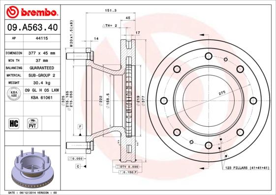 AP 44115 - Тормозной диск autosila-amz.com