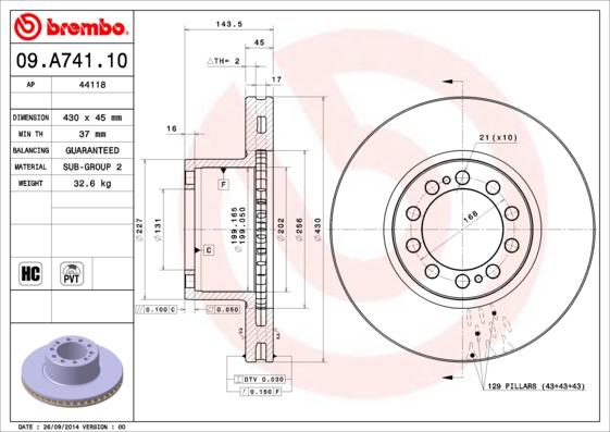 AP 44118 - Тормозной диск autosila-amz.com