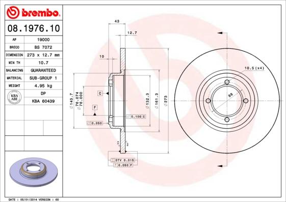 AP 19000 - Тормозной диск autosila-amz.com