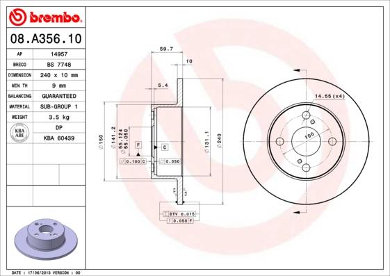 AP 14957 - Тормозной диск autosila-amz.com