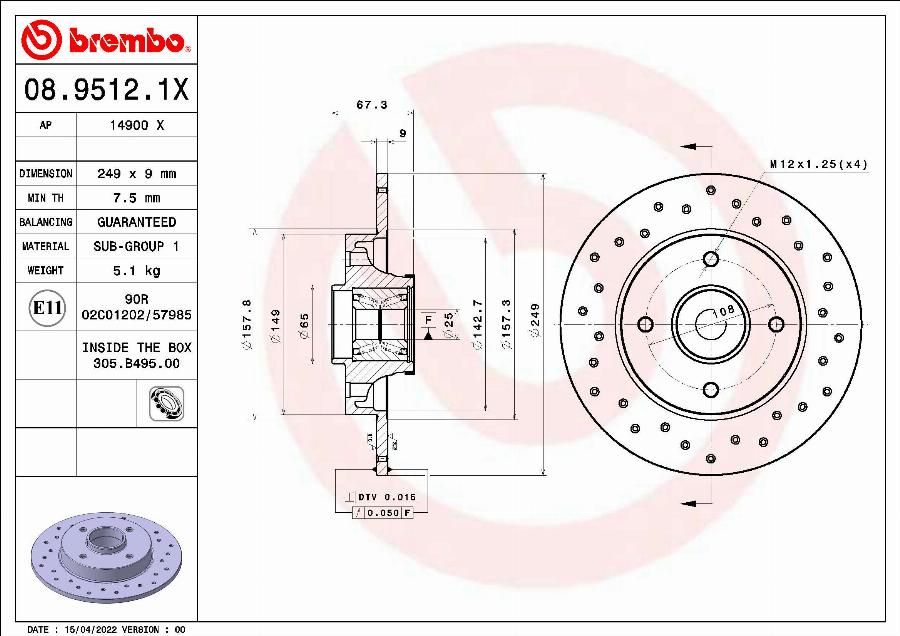 AP 14900 X - Тормозной диск autosila-amz.com