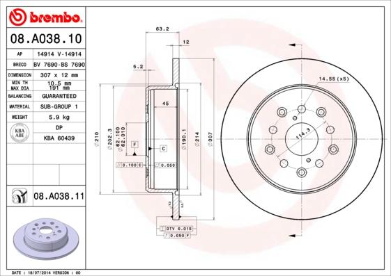 AP 14914 - Тормозной диск autosila-amz.com