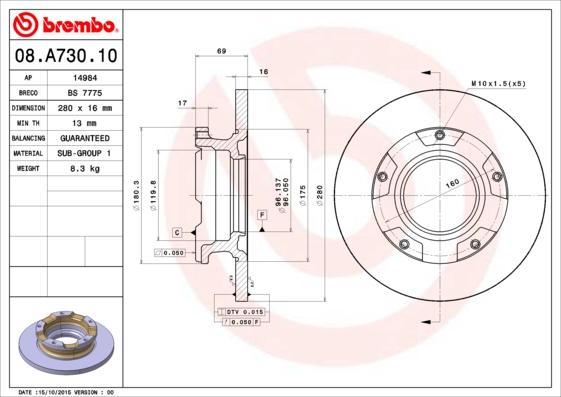 AP 14984 - Тормозной диск autosila-amz.com