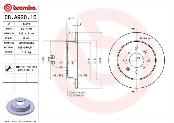 AP 14979 - Тормозной диск autosila-amz.com