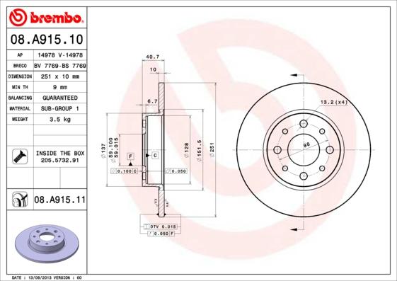AP 14978 - Тормозной диск autosila-amz.com