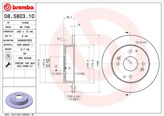 AP 14459 - Тормозной диск autosila-amz.com