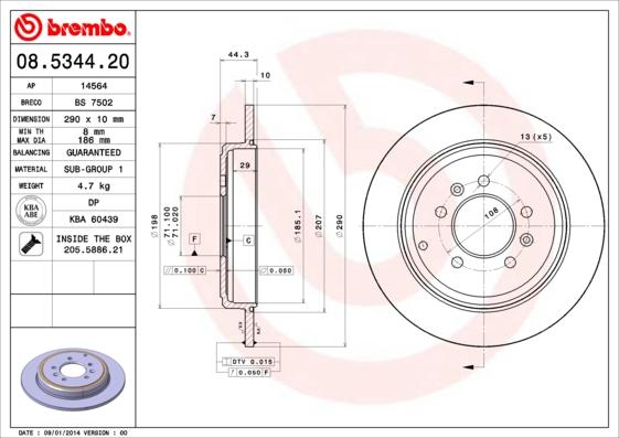 AP 14564 - Тормозной диск autosila-amz.com