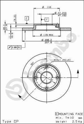 AP 14507 - Тормозной диск autosila-amz.com