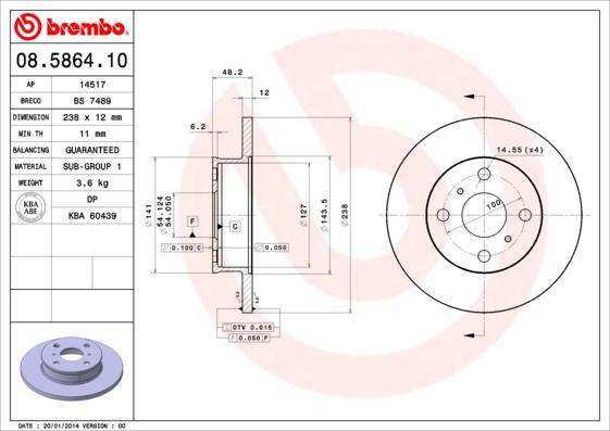 AP 14517 - Тормозной диск autosila-amz.com