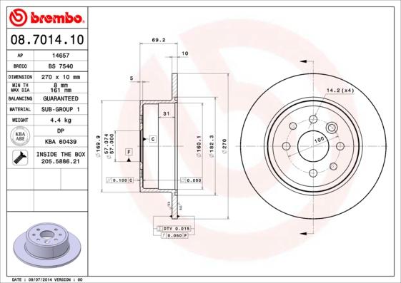 AP 14657 - Тормозной диск autosila-amz.com