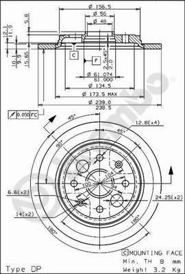 AP 14608 - Тормозной диск autosila-amz.com