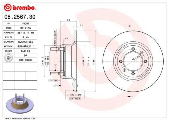 AP 14057 - Тормозной диск autosila-amz.com