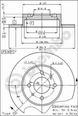 AP 14086 - Тормозной диск autosila-amz.com