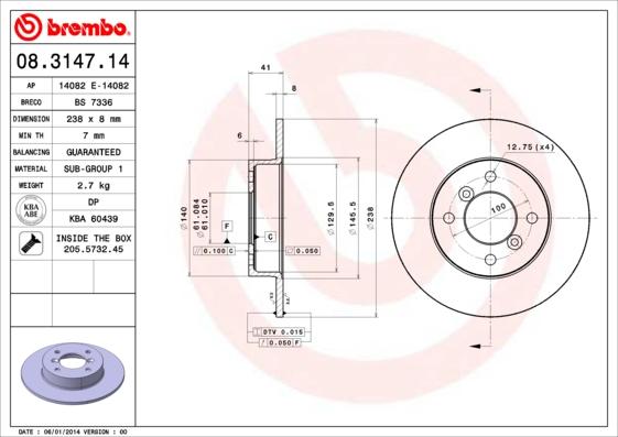 AP 14082 E - Тормозной диск autosila-amz.com