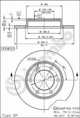 AP 14116 - Тормозной диск autosila-amz.com