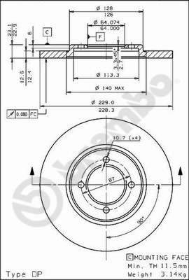 AP 14117 - Тормозной диск autosila-amz.com