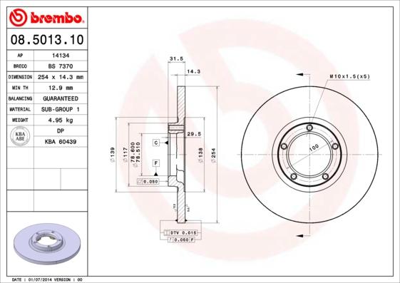 AP 14134 - Тормозной диск autosila-amz.com