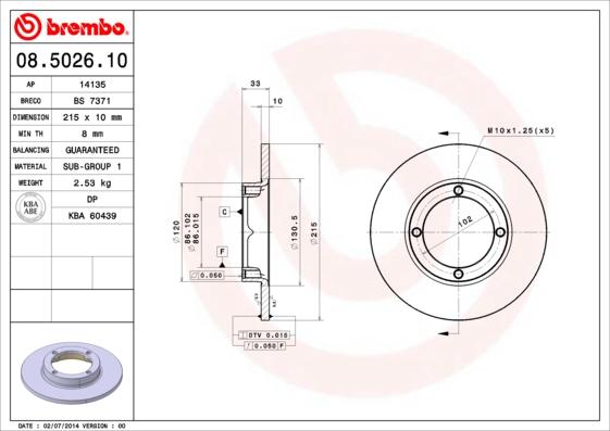 AP 14135 - Тормозной диск autosila-amz.com