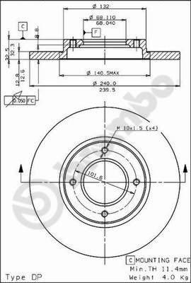 AP 14130 - Тормозной диск autosila-amz.com