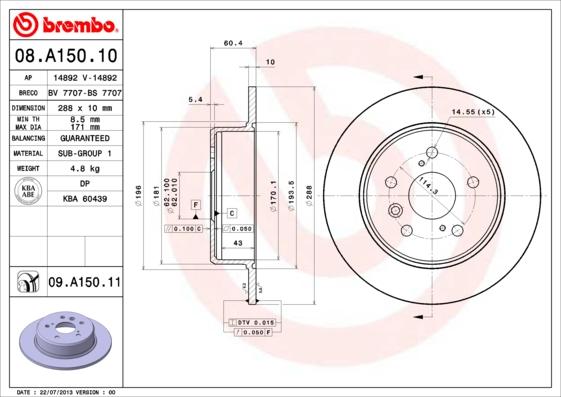 AP 14892 - Тормозной диск autosila-amz.com