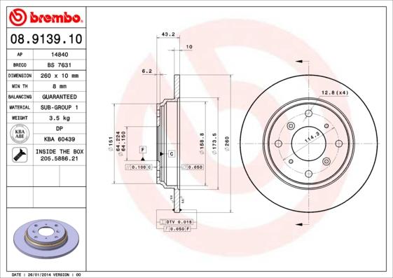 AP 14840 - Тормозной диск autosila-amz.com