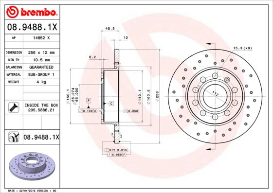 AP 14852 X - Тормозной диск autosila-amz.com