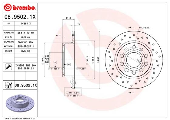 AP 14861 X - Тормозной диск autosila-amz.com