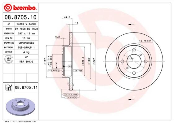 AP 14809 - Тормозной диск autosila-amz.com