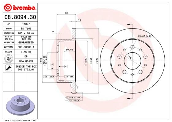 AP 14807 - Тормозной диск autosila-amz.com