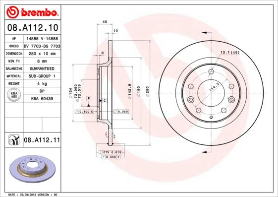 AP 14888 V - Тормозной диск autosila-amz.com