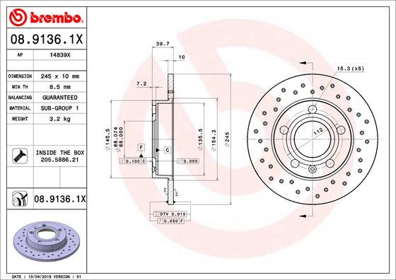 AP 14839 X - Тормозной диск autosila-amz.com