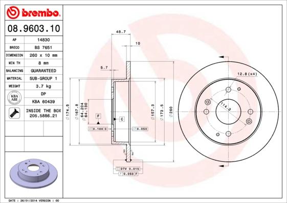 AP 14830 - Тормозной диск autosila-amz.com