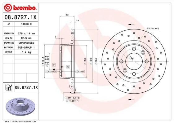 AP 14820 X - Тормозной диск autosila-amz.com
