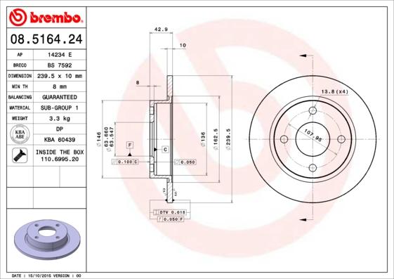 AP 14234 E - Тормозной диск autosila-amz.com