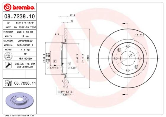 AP 14711 - Тормозной диск autosila-amz.com