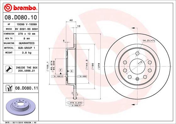 AP 15099 V - Тормозной диск autosila-amz.com