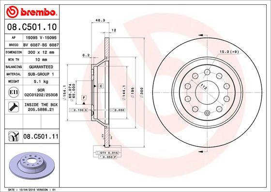 AP 15095 V - Тормозной диск autosila-amz.com