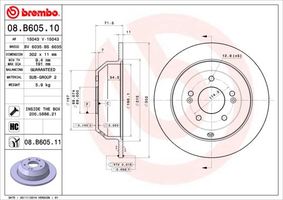 AP 15043 V - Тормозной диск autosila-amz.com