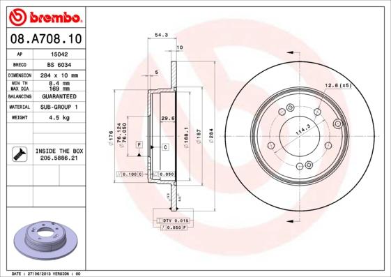 AP 15042 - Тормозной диск autosila-amz.com