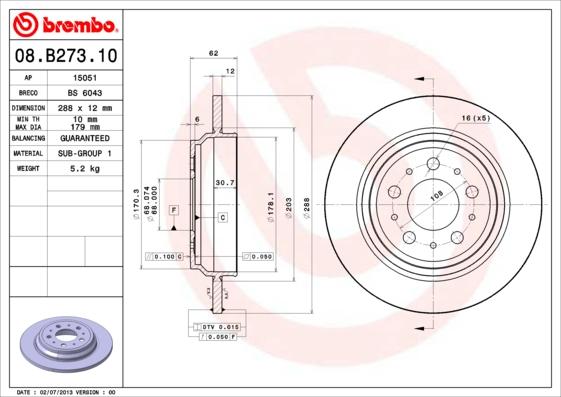 AP 15051 - Тормозной диск autosila-amz.com