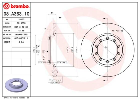 AP 15063 - Тормозной диск autosila-amz.com