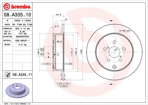 AP 15004 V - Тормозной диск autosila-amz.com