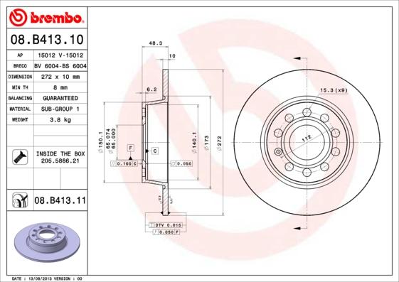 AP 15012 V - Тормозной диск autosila-amz.com