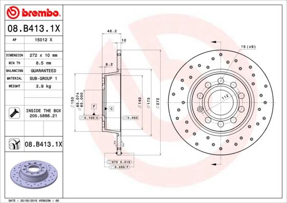 AP 15012 X - Тормозной диск autosila-amz.com