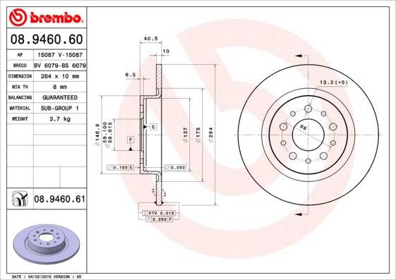 AP 15087 V - Тормозной диск autosila-amz.com