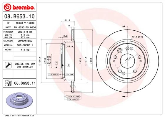 AP 15038 V - Тормозной диск autosila-amz.com