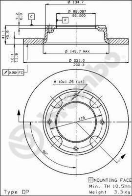 AP 10096 - Тормозной диск autosila-amz.com