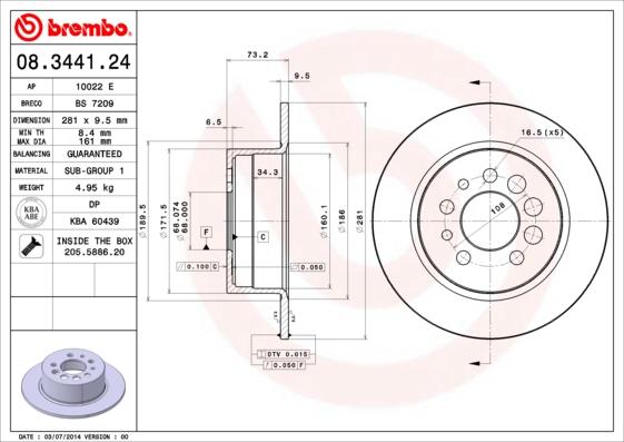 AP 10022 E - Тормозной диск autosila-amz.com