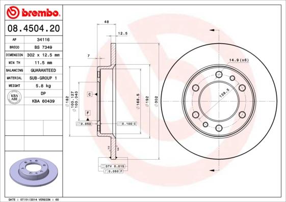 AP 34116 - Тормозной диск autosila-amz.com